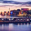 Berlijn - Osthafen Skyline / Mediaspree van Alexander Voss