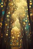 Dreamy trees in the style of Gustav Klimt