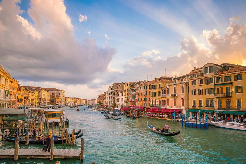 Grand Canal with Sunlit Clouds, Venice, Italy by Aloke Design