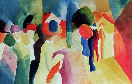 August Macke,Vrouw met een gele jas