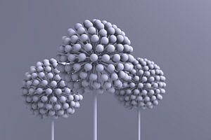 Abstract Flowers Greyblue