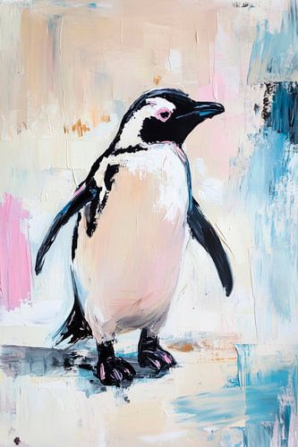 Pinguïn in zachte kleuren