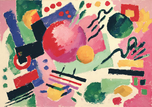 Composition abstraite avec des formes géométriques colorées sur Niklas Maximilian