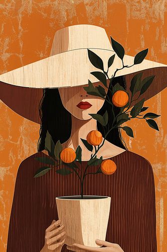 Woman with the Citrus Tree no.1