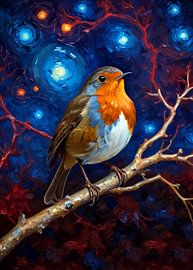 Robin d'Europe dans Starry Night 2