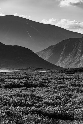 Bergstapel in Jotunheimen, Noorwegen - Zwart-Wit