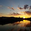 Zonsondergang, Arno Rivier, Pisa, Italie van Danielle Bosschaart