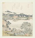 Der Pferdebindestein, Katsushika Hokusai, 1822. von Marieke de Koning Miniaturansicht
