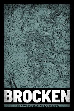 Brocken | Topographic Map (Grunge) by ViaMapia