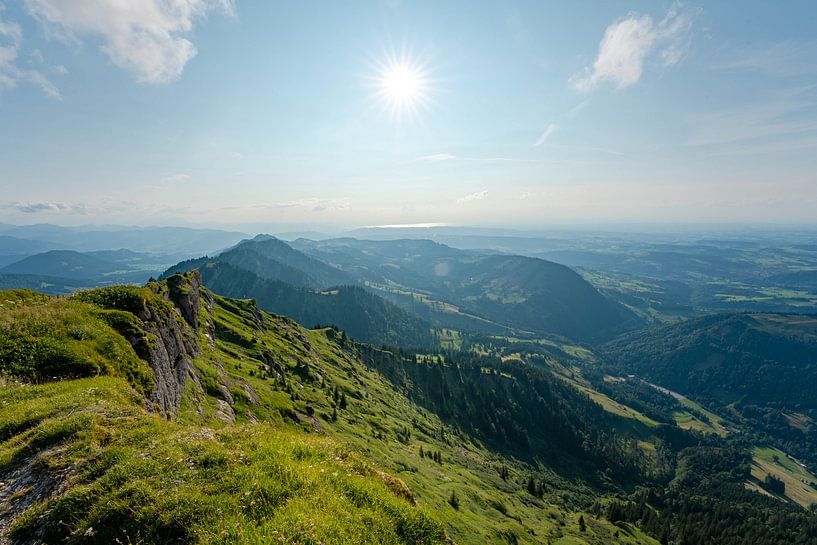 Hochgrat in summer with a view of Lake Constance by Leo Schindzielorz