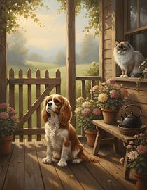 Dog Waiting by the Wooden Gate by Regan Frederick