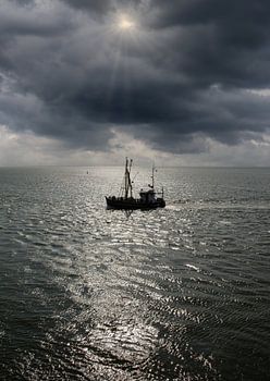 Shrimp cutter in front of Büsum,North Sea,North Frisia