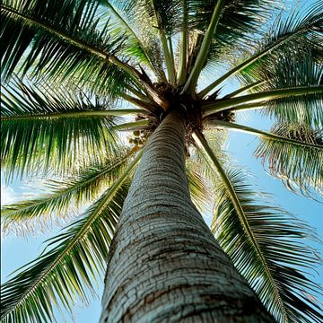Palmboom in de lucht van Poster Art Shop