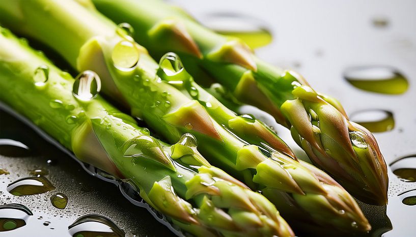 Detailed close-up of a fresh asparagus by Mustafa Kurnaz