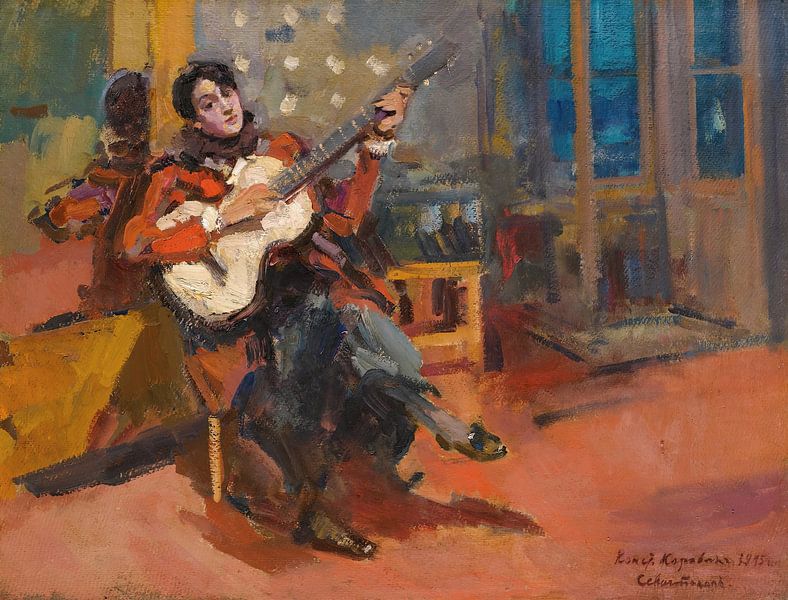 Konstantin Aleksejevitsj Korovin - De gitarist (1915) van Peter Balan