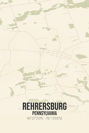Alte Karte von Rehrersburg (Pennsylvania), USA. von Ortsdrucke