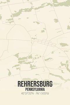 Alte Karte von Rehrersburg (Pennsylvania), USA. von Rezona