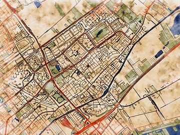 Map of Leidschendam with the style 'Serene Summer' by Maporia