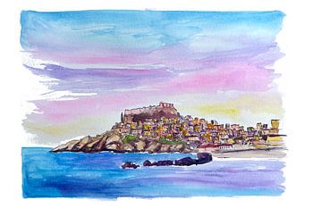 Altstadt und Burg von Castelsardo Blick vom Hafen