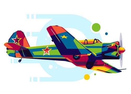 Yak-18 Max in WPAP-stijl