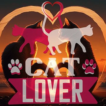 Heartfelt connection - Vierkante canvasprint voor kattenliefhebbers | Adler & Co. van ADLER & Co / Caj Kessler