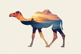 Wüstenlandschaft im Kamel von Poster Art Shop