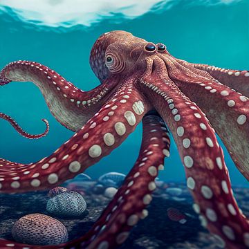 Portret van een octopus, illustratie van Animaflora PicsStock