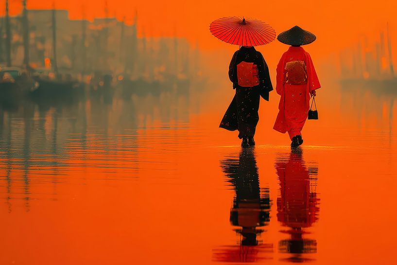 Japanese art painting by Egon Zitter