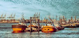 Hamburg - Sleepboot aan de pier van Sabine Wagner