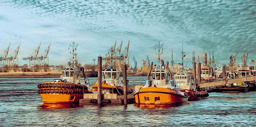 Hamburg - Tugboat at the pier