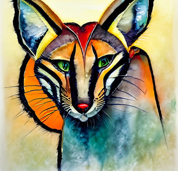 Digitale Kunst Katze von Marco Herman Photography