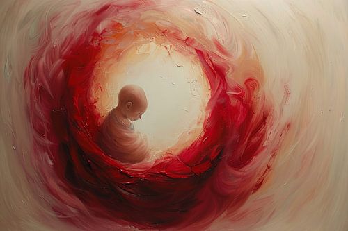 Baby in baarmoeder digitaal beeld