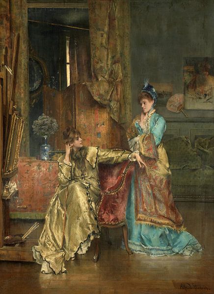 ALFRED STEVENS,THE VISIT by finemasterpiece