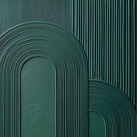 Modern greenery with geometric shapes by Lauren Wilde