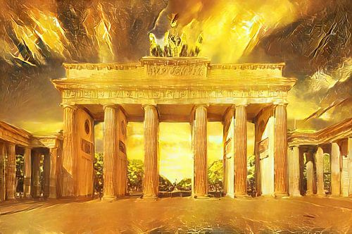 Brandenburger Tor Kunst gold style von Christian Lauer