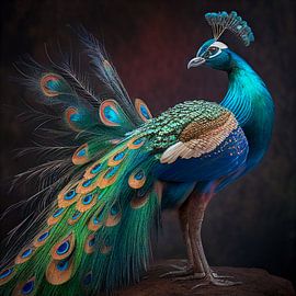 Porträt eines Pfaus, Illustration