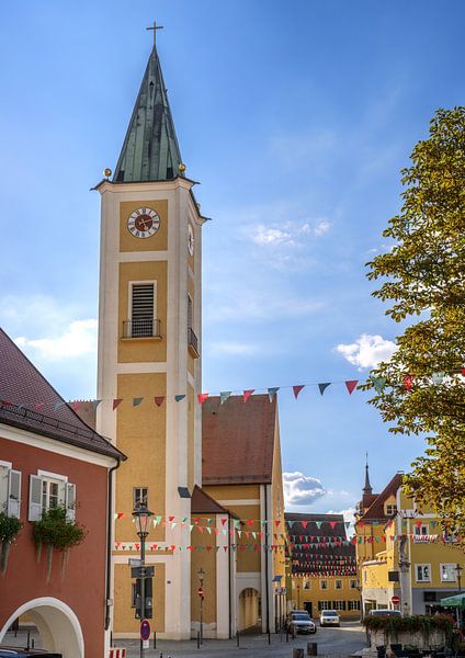 The historic church of Mainburg in the Hallertau region by ManfredFotos