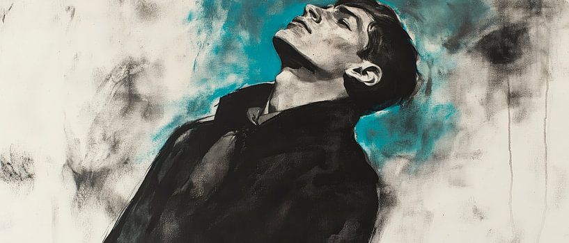 Nachdenklicher Mann in sanften Farben von Poster Art Shop