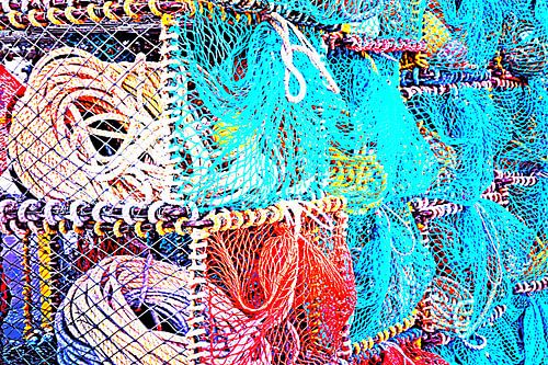 Crab traps mixed media