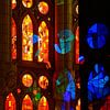 Interieur van de Sagrada Familia in Barcelona (vierkant compositie) van Chihong