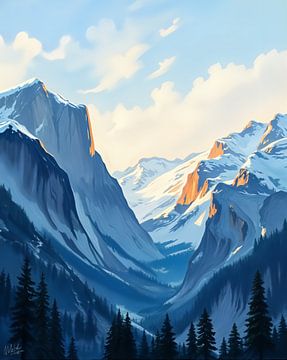 Valley in the High Mountains by Rita Tielemans Kunst