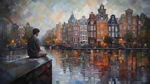 Schöne Aussicht auf das alte Amsterdam