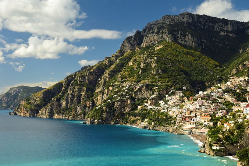 Küstenlinie Amalfi, mit Blick auf Positano von Renzo de Jonge