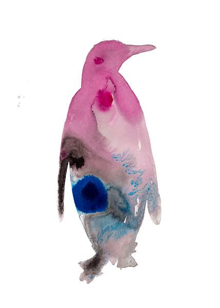 Spezielle abstrakte Vogelillustration des Pinguins von Angela Peters