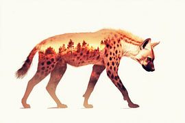 Hyäne im Wald von Poster Art Shop