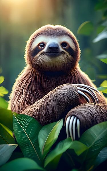 Paresseux mignon dans la forêt par Ayyen Khusna