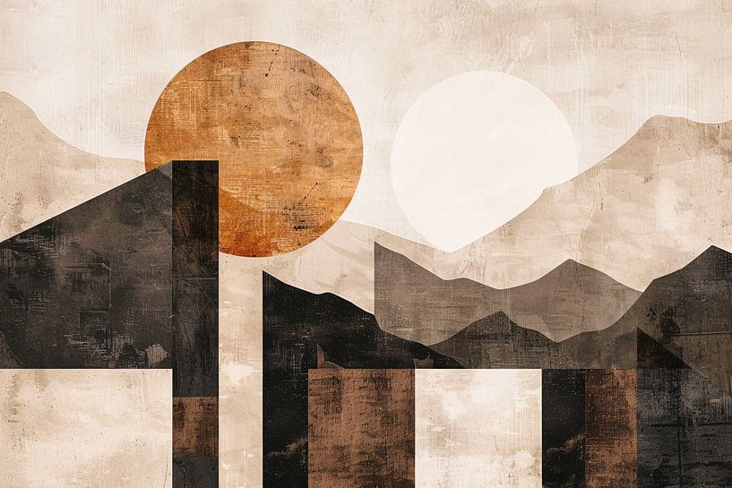 Stedelijke Skyline in Minimalistische Tinten van Art & Soul Creations