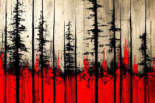 Dramatische bomen in vuur en kleur