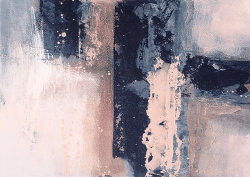 Abstract Blauw en Blos Art Print