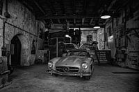 Mercedes 300 SL in zwart en wit